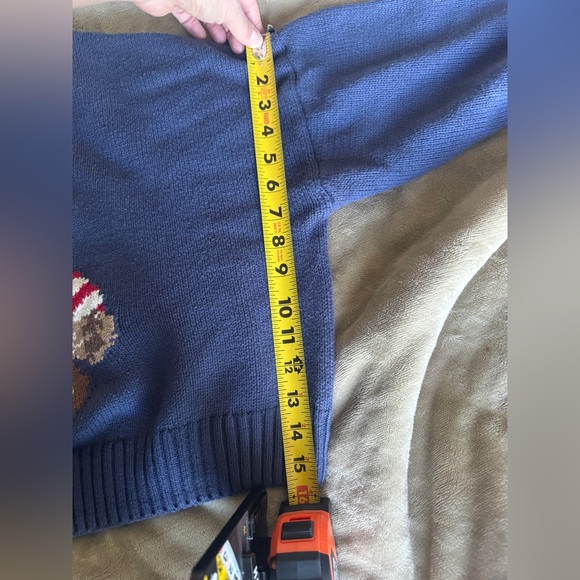 Grayson Threads Cropped style teddy bear knit sweater, blue and white womens XL - Picture 10 of 12